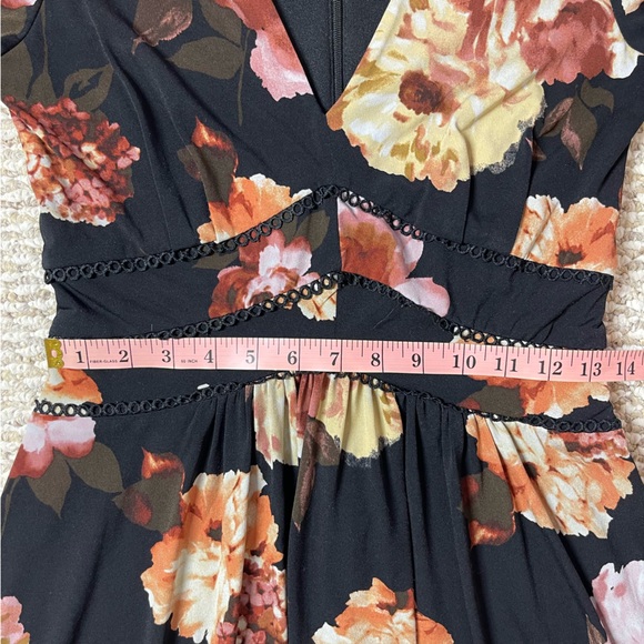 Taylor Black Floral Long Sleeve Dress - Picture 10 of 12